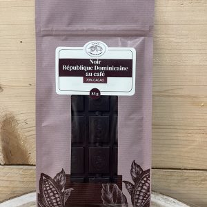 Tablette au chocolat noir 70% au Café – République Dominicaine