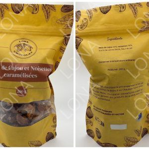 Noix de cajou et noisettes caramélisées